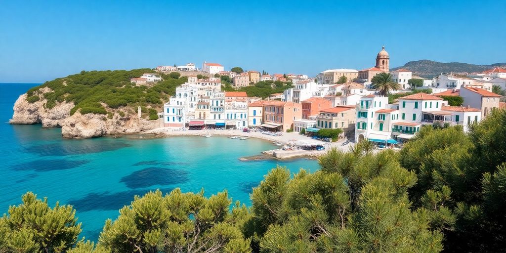 Blick auf die Küste Apuliens mit klarem Wasser.