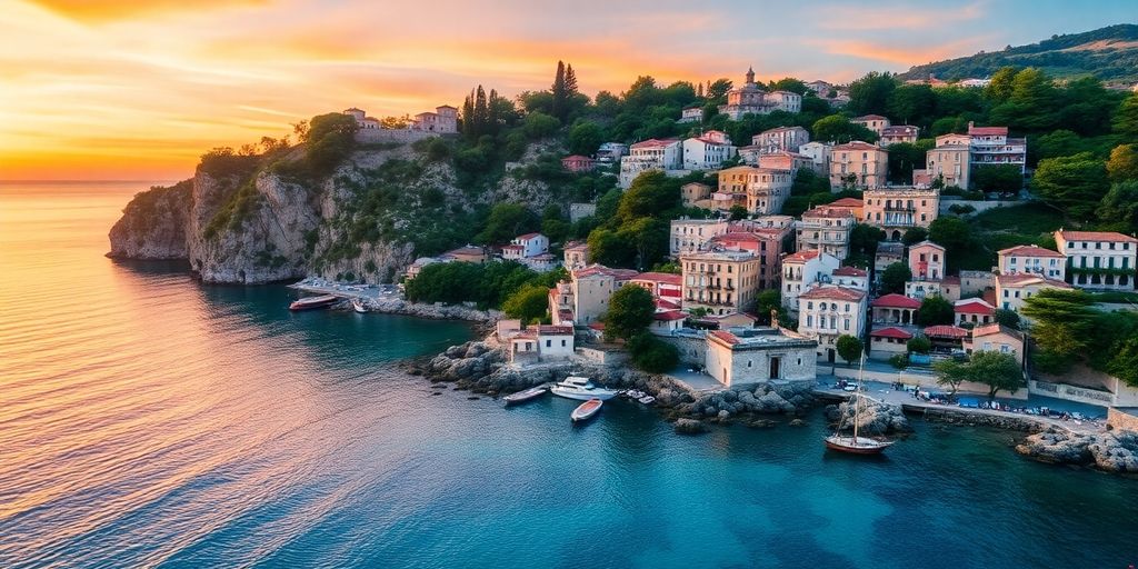 Wunderschöne sizilianische Küste mit klarem Wasser und Pflanzen.