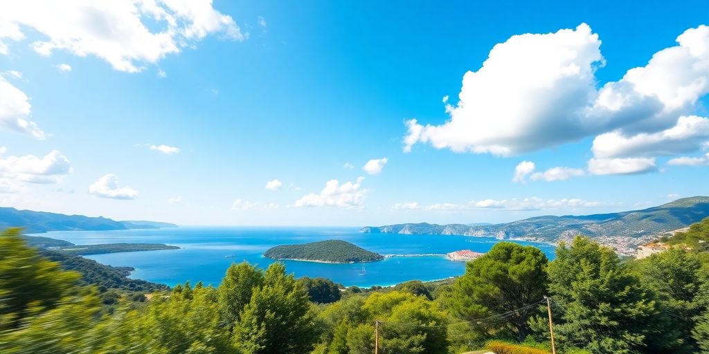 Busfahrt durch die malerische Landschaft Kroatiens.