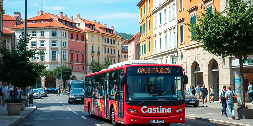 Bilder von Stadtbus in Kroatien, lebendige urbaner Verkehr.
