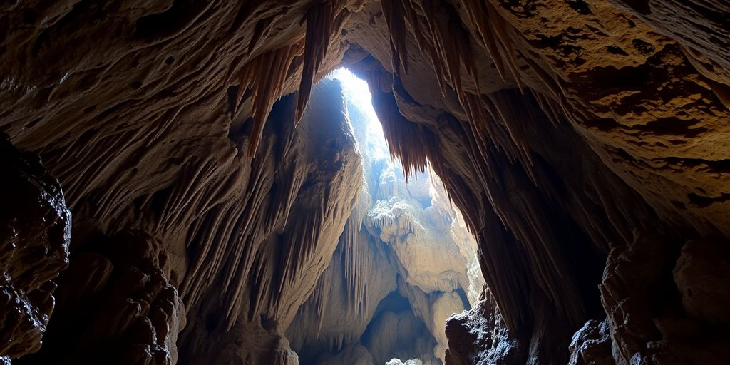 Baredine Höhle mit beeindruckenden Stalaktiten und Stalagmiten.