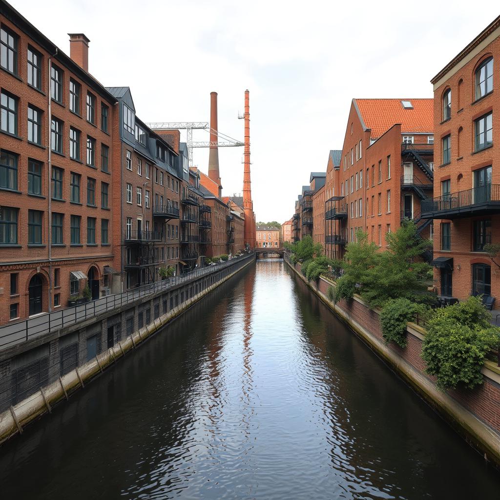 Umgebaute Industriegebäude in Plagwitz, Leipzig, die nun als moderne Wohnungen dienen, ein Beispiel für Eigentumswohnung Leipzig in diesem Viertel Umgebaute Industriegebäude in Plagwitz, Leipzig, die nun als moderne Wohnungen dienen, ein Beispiel für Eigentumswohnung Leipzig in diesem Viertel