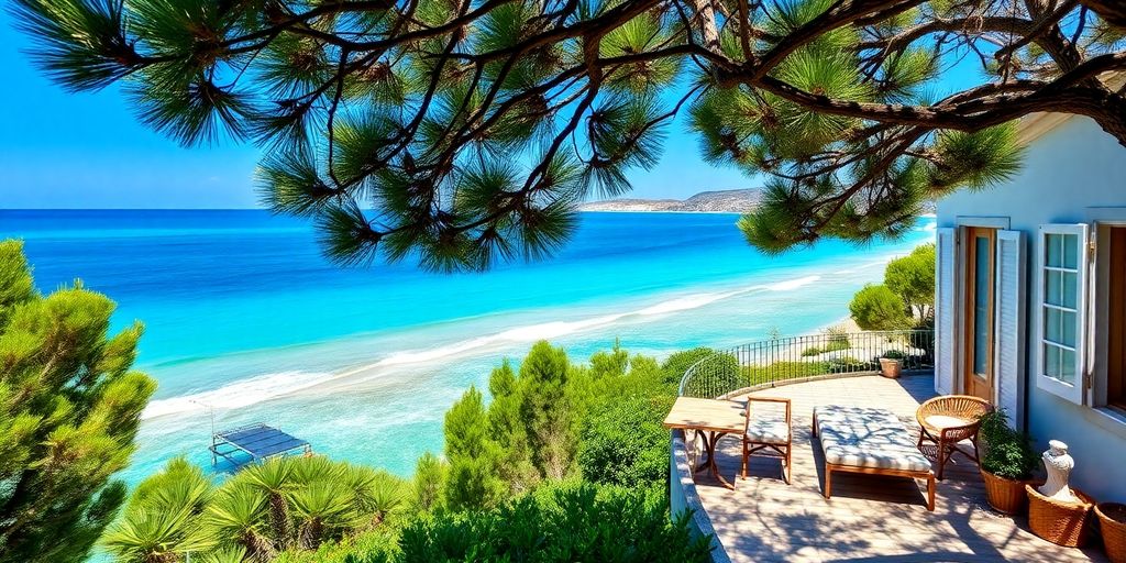 Ferienhaus Sizilien am Meer mit Terrasse und Strandblick.