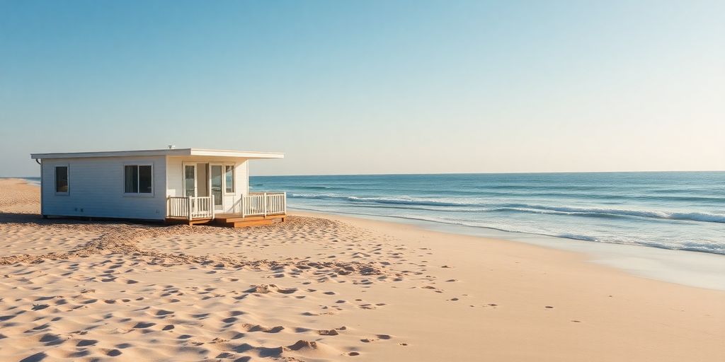 Strandhaus auf Bornholm mit Blick auf das Meer.