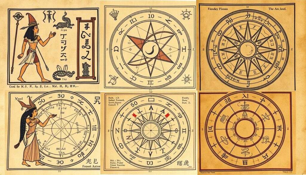 Historische astrologische Darstellungen aus verschiedenen Kulturen Historische astrologische Darstellungen aus verschiedenen Kulturen