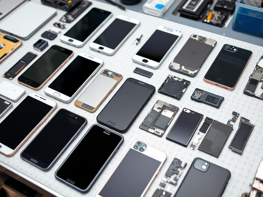 Verschiedene Smartphone-Ersatzteile für die Handy Reparatur Heidelberg