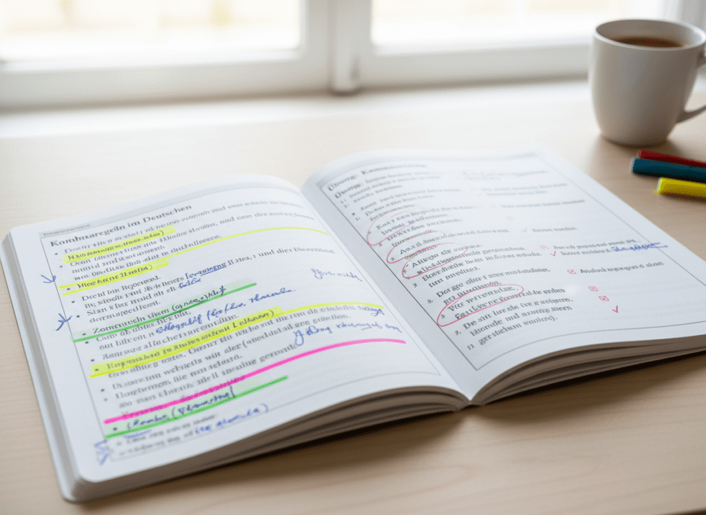 Deutschheft mit Kommaregeln und Markierungen Deutschheft mit Kommaregeln und Markierungen