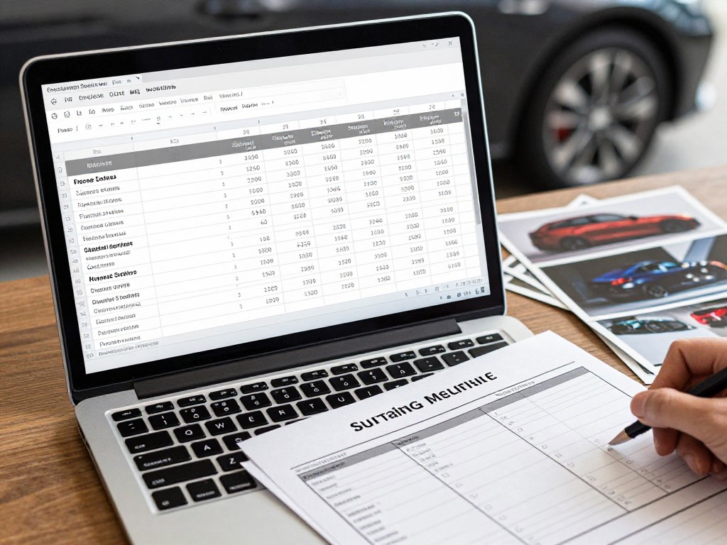 Preiskalkulation für Autofolierungsdienstleistungen mit Kalkulationstabelle