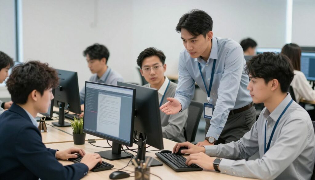 Team eines IT-Dienstleisters für KMU bei der Arbeit